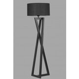Opviq Podna lampa MAČKA smeđe/ crno, drvo/ platno, promjer 45 cm, visina 166 cm, E27 60 w, Maçka Ceviz Ahşap Lambader Silindir Hasır Siyah Abajurlu | shoptok.hr