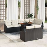  Set vrtnih sofa s jastučićima Crni Poliratanski | shoptok.hr