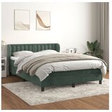 vidaXL Box spring postelja z vzmetnico temno zelena 140x200 Cene