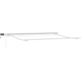 vidaXL Ročna retraktibilna tenda z LED svetlobo svetlo siva 500x300 cm, Tenda zamenjalna tkanina za 5x3 m okvir svetlo siva | Shoptok.si