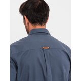 Ombre Men's linen shirt with classic collar and pockets REGULAR FIT - blue | shoptok.hr