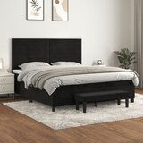 Maison Chic Box spring postelja - Vzmetna postelja z vzmetnico črna 180x200 cm žamet SL20702, (21879595) | Shoptok.si