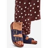 EVENTO Women's cork platform sandals with buckles navy Vesina | shoptok.hr