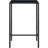 The Living Store Vrtna barska miza črna 70x70x110 cm poli ratan in steklo - Barska Miza, (21461267) | Shoptok.si