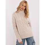 Fashion Hunters light beige turtleneck with long sleeves
