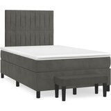 vidaXL Krevet box spring s madracem tamnosivi 120 x 190 cm baršun Cijene