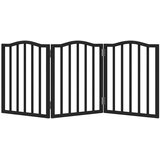  Vrata za pse s 3 panela sklopiva crna 150 cm od drva topole | shoptok.hr