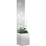 vidaXL Vrtni Sadič s Dekorativnom Pločom Srebrna 32 x 140 cm | shoptok.hr