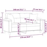  Dvosjed s ukrasnim jastucima boja crna 140 cm umjetna koža | shoptok.hr