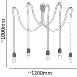  Luster na sajli ROPE CASA 5xE27/12W/230V pauk | Eponuda.com