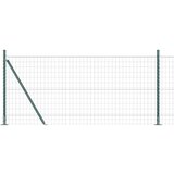 vidaXL Ogrodje s stebri Zelena 0.8 x 25 m Jeklo, (5000097919) | Shoptok.si