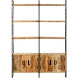 Furnova Knjižna omara 4-nadstropna 124x30x180 cm robusten mangov les, (21950835) | Shoptok.si