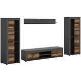 MID.YOU Dnevni Regal Jam, Videz Starega Lesa, 4-Delni | Shoptok.si