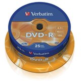 Verbatim DVD-R, 4,7 GB,16X, spindle 25 kom,MATT SILVER,43522 Cijene