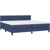  Krevet s oprugama i madracem plavi 200 x 200 cm od tkanine | shoptok.hr