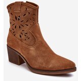 Kesi Suede Openwork D&A Camel Cowboy Boots | shoptok.hr