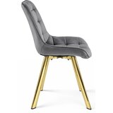  Okretna stolica SORIA 360, tamnosivi baršun, zlatne metalne noge, set 3 kom | shoptok.hr