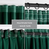 Restilo Temno zelena žametna zavesa za delno zatemnitev 140x270 cm Pleat – | Shoptok.si