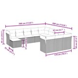  12-dijelni set vrtnih sofa od poliratana s jastucima smeđi | shoptok.hr