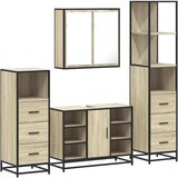  4-dijelni set kupaonskog namještaja boja hrasta sonome drveni | shoptok.hr
