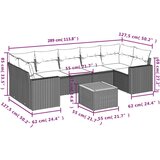  8-dijelni set vrtnih sofa od poliratana s jastucima sivi | shoptok.hr