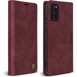 AVIZAR Vintage preklopna torbica, denarnica in stojalo za Samsung Galaxy S20 FE - rdeca, (20626698) | Shoptok.si