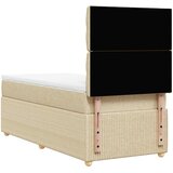  Krevet s oprugama i madracem krem 100 x 200 cm od tkanine | shoptok.hr