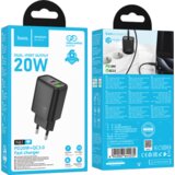 hoco. polnilec adapter N61 GaN PD 20W USB-A, Type C - črn | Shoptok.si