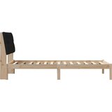 vidaXL Posteljni okvir z oblazinjenim vzglavjem Rjava 100 x 200 cm | Shoptok.si