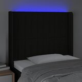  LED uzglavlje crno 93 x 16 x 118/128 cm od tkanine | shoptok.hr