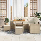 vidaXL Vrtna sedežna garnitura 8 pcs Bež, Kremasta 80 x 80 x 71 cm | Shoptok.si