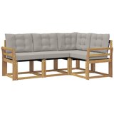 vidaXL Zunanja garnitura za sedenje 4 pcs Bela in svetlo siva, (5000280507) | Shoptok.si