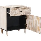  Ormar za krevet Bijelo 50 x 33 x 60 cm Čvrsto drvo manga - Bijelo | shoptok.hr