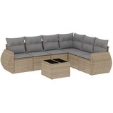  7-dijelni set vrtnih sofa od poliratana s jastucima bež | shoptok.hr