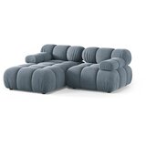 Micadoni Siva žametna kotna sedežna garnitura (levi kot/z ležalnikom) Bellis – | Shoptok.si