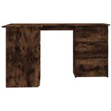  Kotna pisalna miza dimljeni hrast 145x100x76 cm konstruiran les, (20640783) | Shoptok.si
