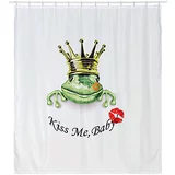Venus tekstilna zavjesa za kadu Frog King (180 x 200 cm, Bijelo-zelene boje)