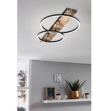 Eglo Boyal LED stropna svetilka (24 W, 78 x 40 x 9 cm, Črne barve/lesrustikal, Topla bela, Število svetlobnih elementov: 2 kos) | Shoptok.si