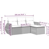 vidaXL 4-dijelni set vrtnih sofa s jastucima svijetlosivi poliratan | shoptok.hr