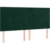  Uzglavlje tamnozeleno 200x5x118/128 cm baršunasto | shoptok.hr