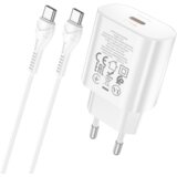 hoco. polnilec N22 Jetta PD 25W Type C s kablom Type C na Type C - bel | Shoptok.si
