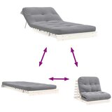  Futon na razvlačenje s madracem bijeli 80x206x11 cm borovina | shoptok.hr