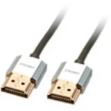 HDMI priključni kabel HDMI-A utikač, HDMI-A utikač 1.00 m siva 41671 high speed HDMI sa eternetom, OFC vodič, okrugli, Ultra HD (4K) HDMI s eternetom, dvostruko zaštićen, iznimno tanak,