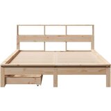 vidaXL Krevet s regalom za knjige bez madraca 160x200 cm od borovine | shoptok.hr