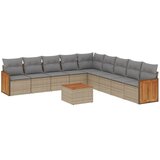 10-dijelni set vrtnih sofa s jastucima bež od poliratana | shoptok.hr