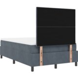 Box Spring Krevet s Madracem Tamno Siva Mala Dvostruka Baršun | shoptok.hr