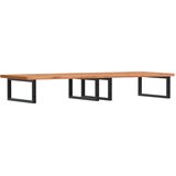  Zidna polica za umivaonik od čelika i masivne bukovine Smeđa 150 x 55 x 2.5 cm | Shoptok.si