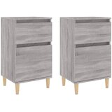  Noćni ormarići 2 kom boja dimljenog smeđi 40x35x70 cm | shoptok.hr