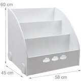 Kinder Home Ginger Home dječja polica s 3 odjeljka za spremanje knjiga, oblak, bijela | shoptok.hr