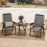  3-dijelni čelični bistro set vrtni namještaj sa sklopivim stolom i stolicama crni | shoptok.hr
